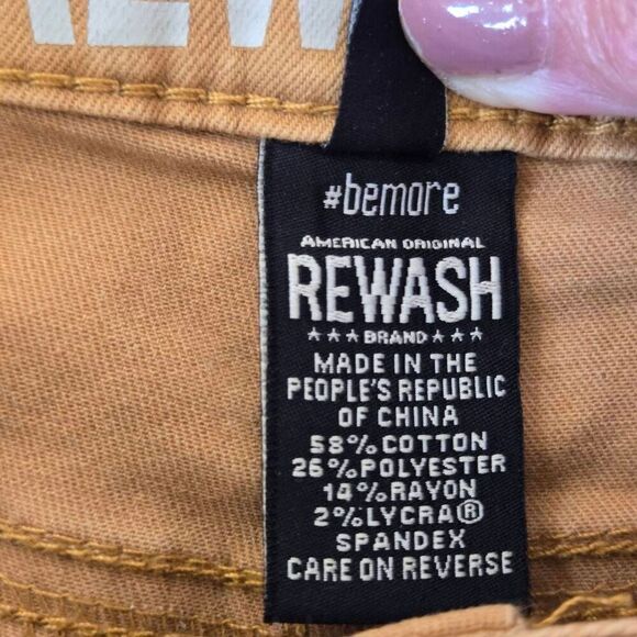 REWASH Brand LA Womens Frayed Cut Off Mid Rise Skinny Jeans Mustard Size 9/29 - Picture 4 of 14